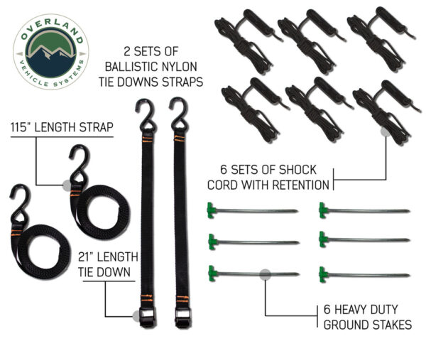 Overland Vehicle Systems 270 Passenger Side Awning with Bracket Kit for Mid - High Roofline Vans - Image 9