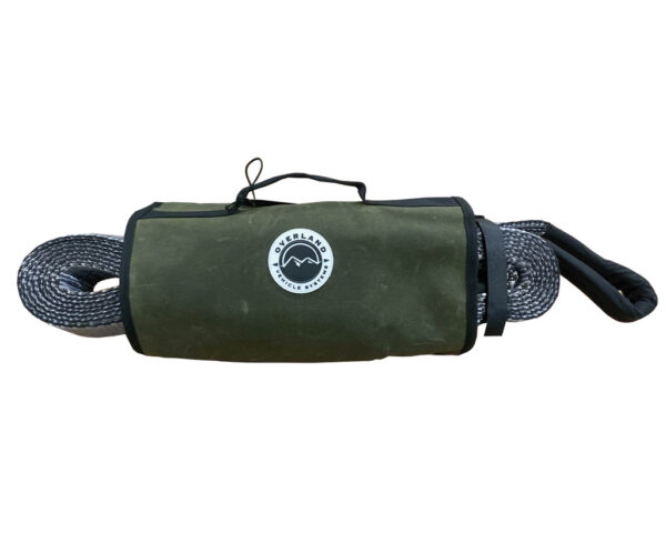 Recovery wrap kit including 20" tow strap, pair of black d-rings, snatch block and canvas bag - Image 2