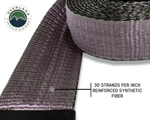 Tow strap 40,000 lb. 4" x 8' gray with black ends & storage bag universal - Image 3