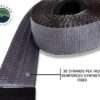 Tow strap 30,000 lb. 3" x 30' gray with black ends & storage bag - Image 7